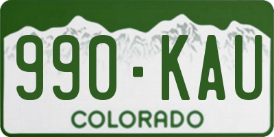 CO license plate 990KAU