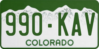 CO license plate 990KAV