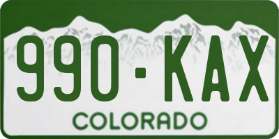 CO license plate 990KAX