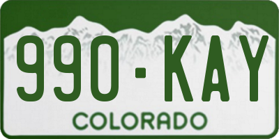 CO license plate 990KAY