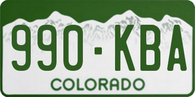 CO license plate 990KBA