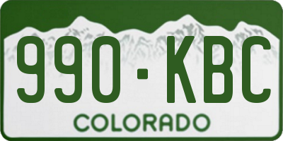 CO license plate 990KBC
