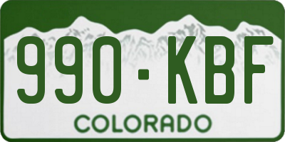 CO license plate 990KBF