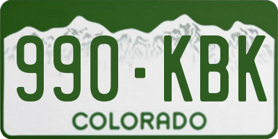 CO license plate 990KBK