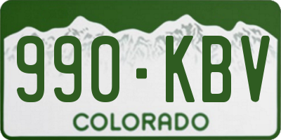 CO license plate 990KBV