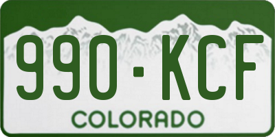 CO license plate 990KCF