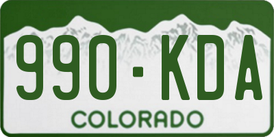 CO license plate 990KDA