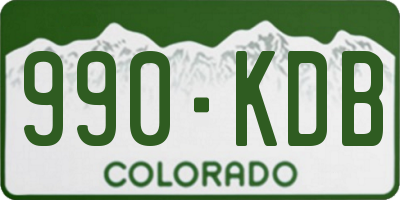 CO license plate 990KDB