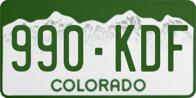 CO license plate 990KDF
