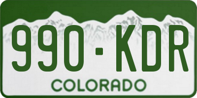 CO license plate 990KDR