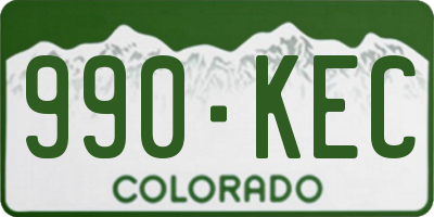 CO license plate 990KEC