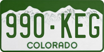 CO license plate 990KEG