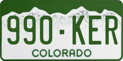 CO license plate 990KER