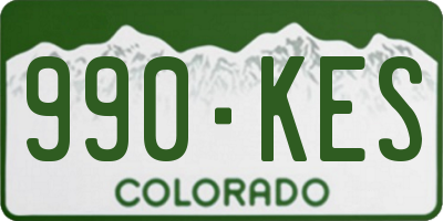 CO license plate 990KES
