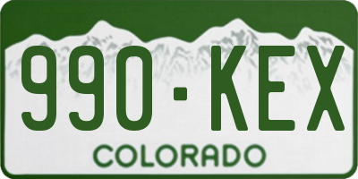 CO license plate 990KEX