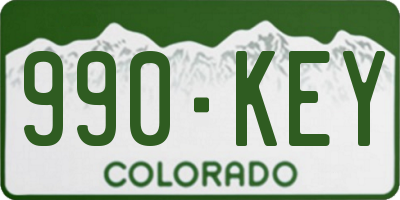 CO license plate 990KEY