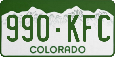 CO license plate 990KFC
