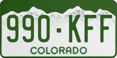 CO license plate 990KFF