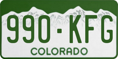 CO license plate 990KFG