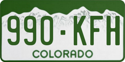 CO license plate 990KFH