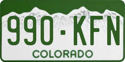 CO license plate 990KFN