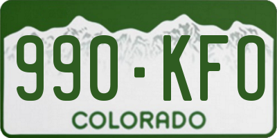 CO license plate 990KFO