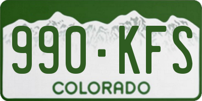 CO license plate 990KFS