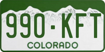 CO license plate 990KFT