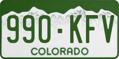 CO license plate 990KFV
