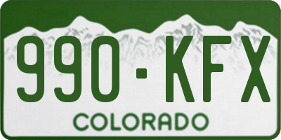 CO license plate 990KFX