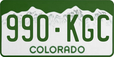 CO license plate 990KGC