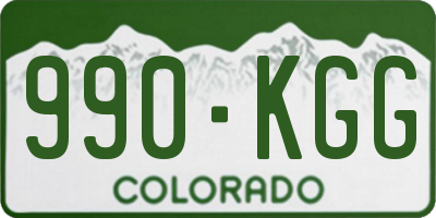 CO license plate 990KGG