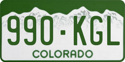 CO license plate 990KGL