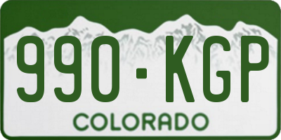 CO license plate 990KGP