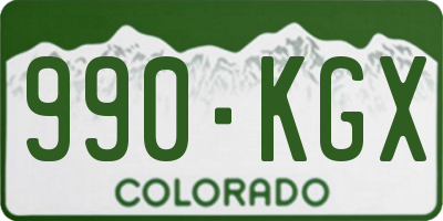 CO license plate 990KGX