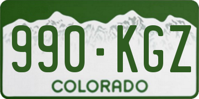 CO license plate 990KGZ
