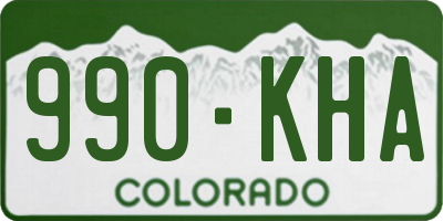 CO license plate 990KHA