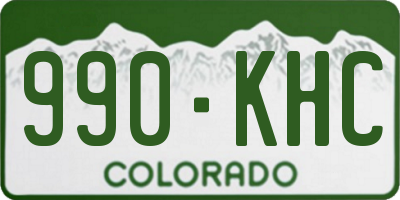CO license plate 990KHC