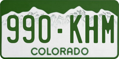 CO license plate 990KHM