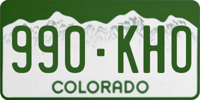 CO license plate 990KHO