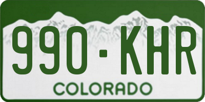 CO license plate 990KHR