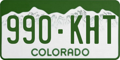 CO license plate 990KHT
