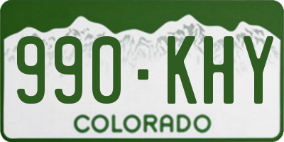 CO license plate 990KHY