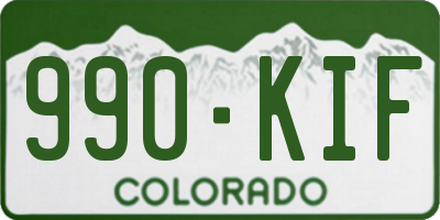 CO license plate 990KIF