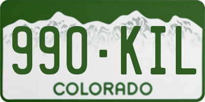 CO license plate 990KIL