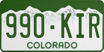 CO license plate 990KIR