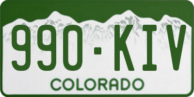 CO license plate 990KIV