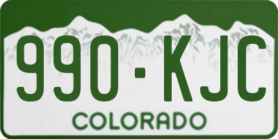 CO license plate 990KJC