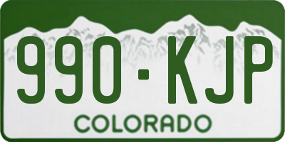CO license plate 990KJP
