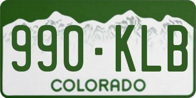 CO license plate 990KLB